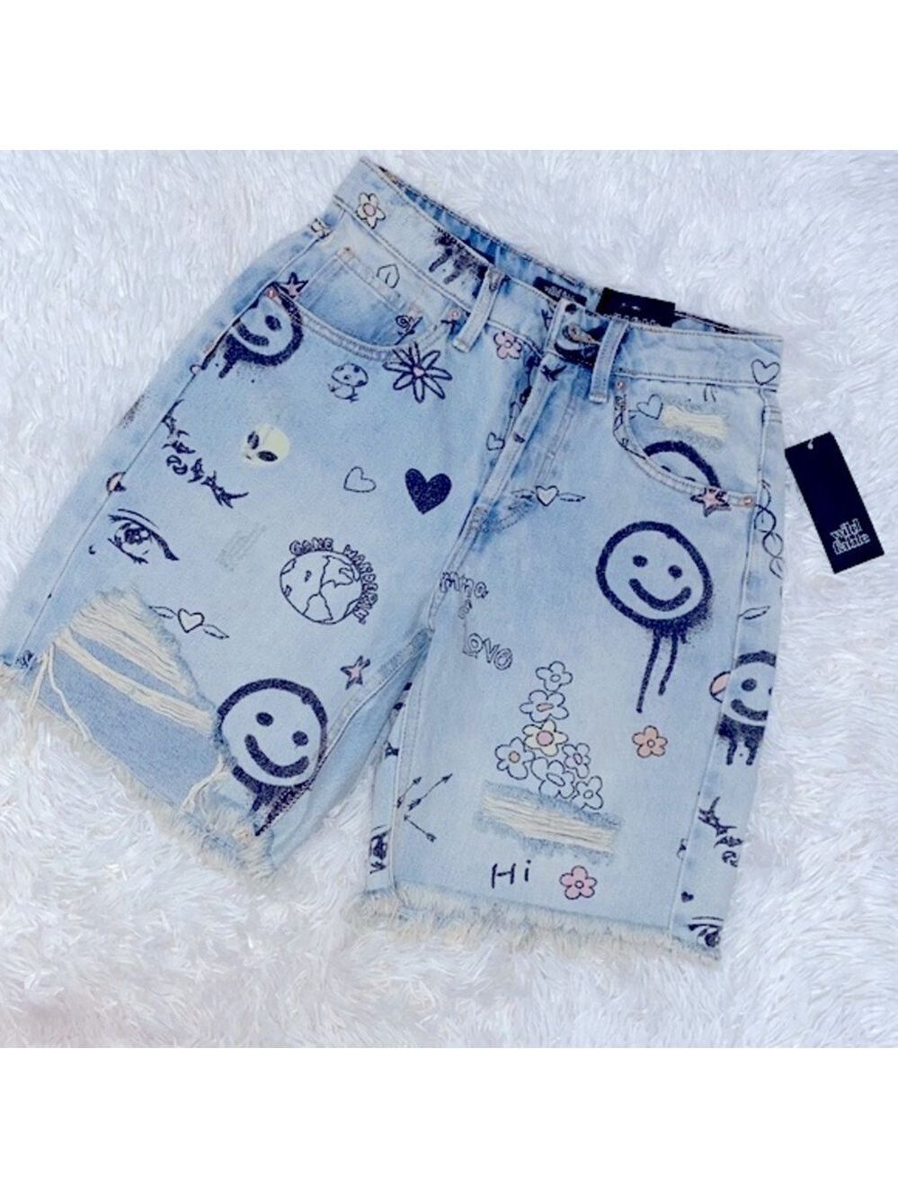 NWT wild fable cutoff denim distressed drawings shorts
